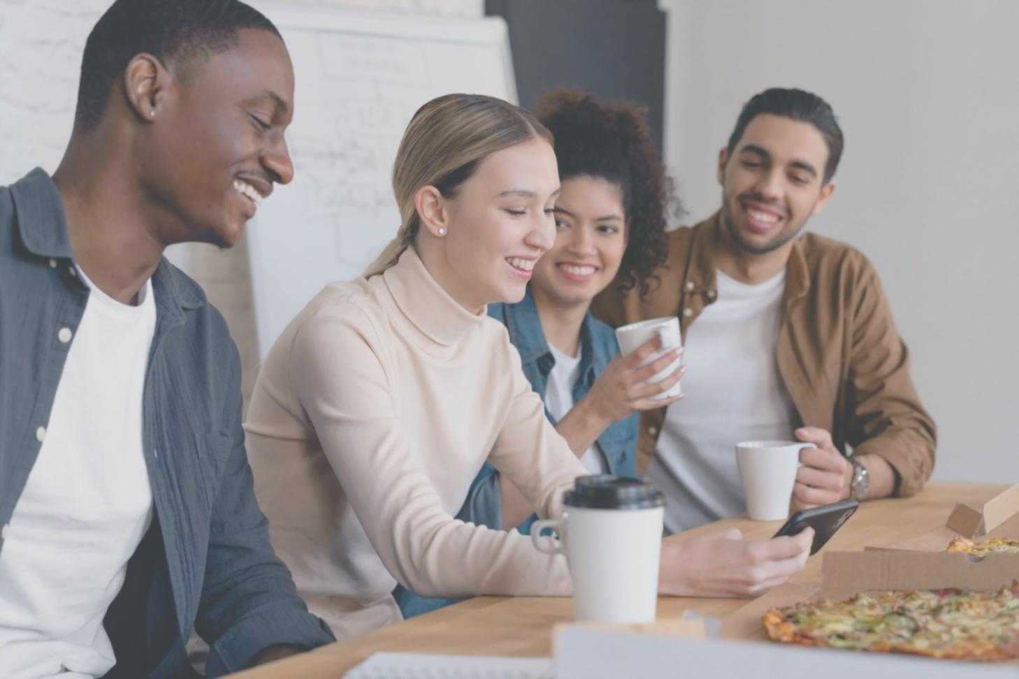 Family reviewing financial documents together at home